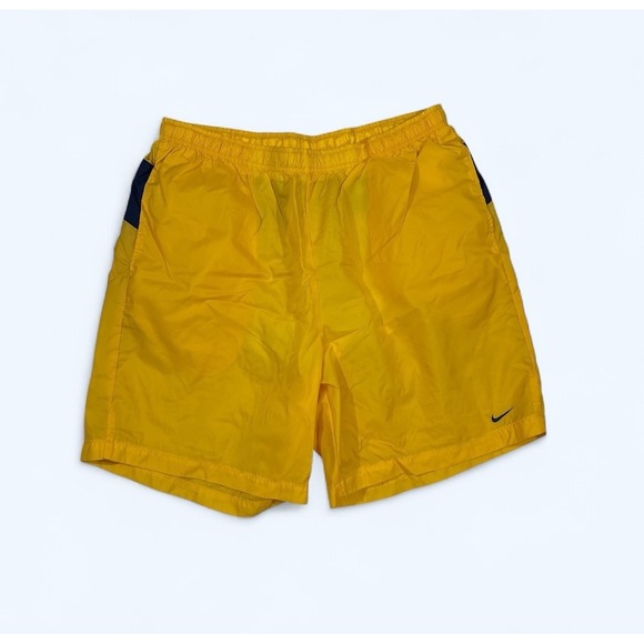 NIKE Vintage Mens Yellow Sport Shorts Size XXL MESH LINED - Picture 1 of 8